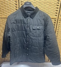 Brixton Men's XXL Cass Jacket Black Quilted Puffer Corduroy Collar Riding Winter