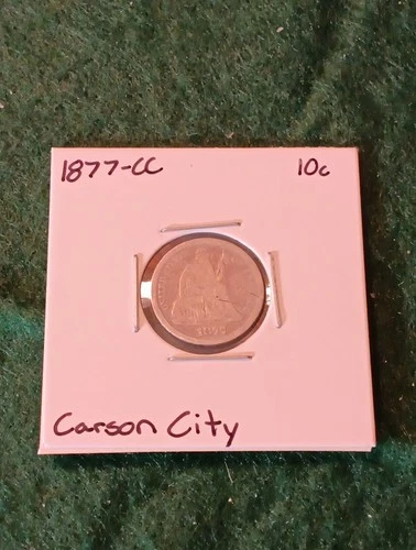1877 CC Seated Liberty Dime 10c Carson City Collectible