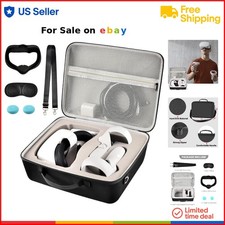 VR Headset Carrying Case EVA Foam Zipper Mesh Pocket for Quest 2 3 3S