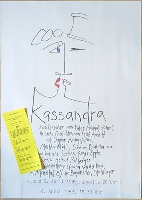 Poster Plakat - Theaterplakat - Kassandra - Peter Michael Hamel - München 1989