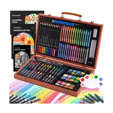 Shuttle Art 106 Piece Deluxe Art Set, Art Supplies in Wooden Case, ... Fast Ship
