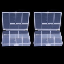 2PCS Compartment Plastic Box Case Jewelry Bead Storage Container Craft Organizer