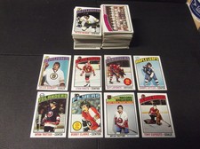 LOT OF (244) DIFFERENT 1976/77 TOPPS HOCKEY CARDS W/BRYAN TROTTIER RC