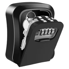 Heavy Duty Wall Mounted Key Lock Box with 4-Digit Combination for Indoor Outdoor