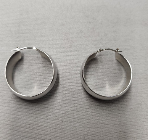Bellezza Sterling Silver Hoop Earrings 33mm