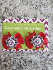 Ohio State hair bow set of 2.