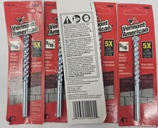 Vermont American 14005 5/16" Rotary Masonry Drill Bit 4" Length Qty 5