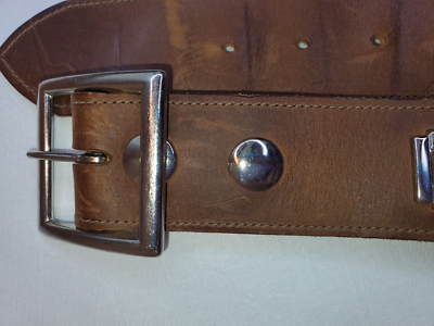Vintage Closed Studded Leather Belt Brown Moto Western Y2K  32\