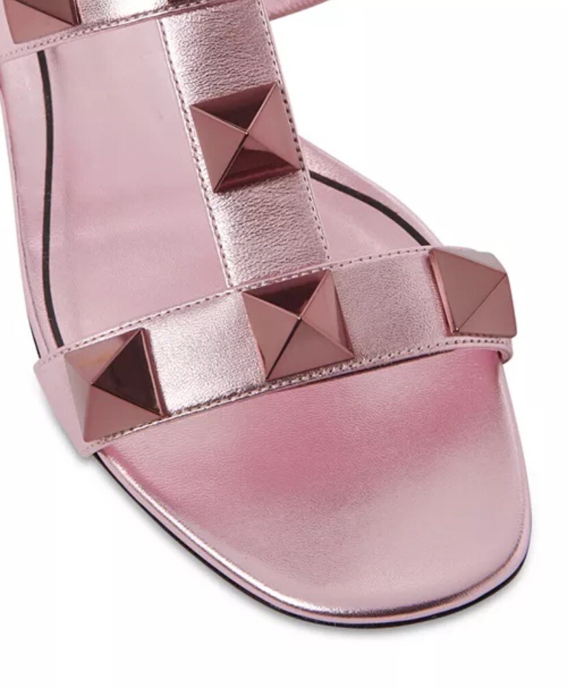 Valentino GaravaniWomen's Roman Stud Slide Sandals Metallic