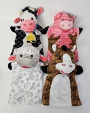 MELISSA  DOUG Farm Friends Hand Puppets 4 Cow, Horse, Sheep,  Pig 2014