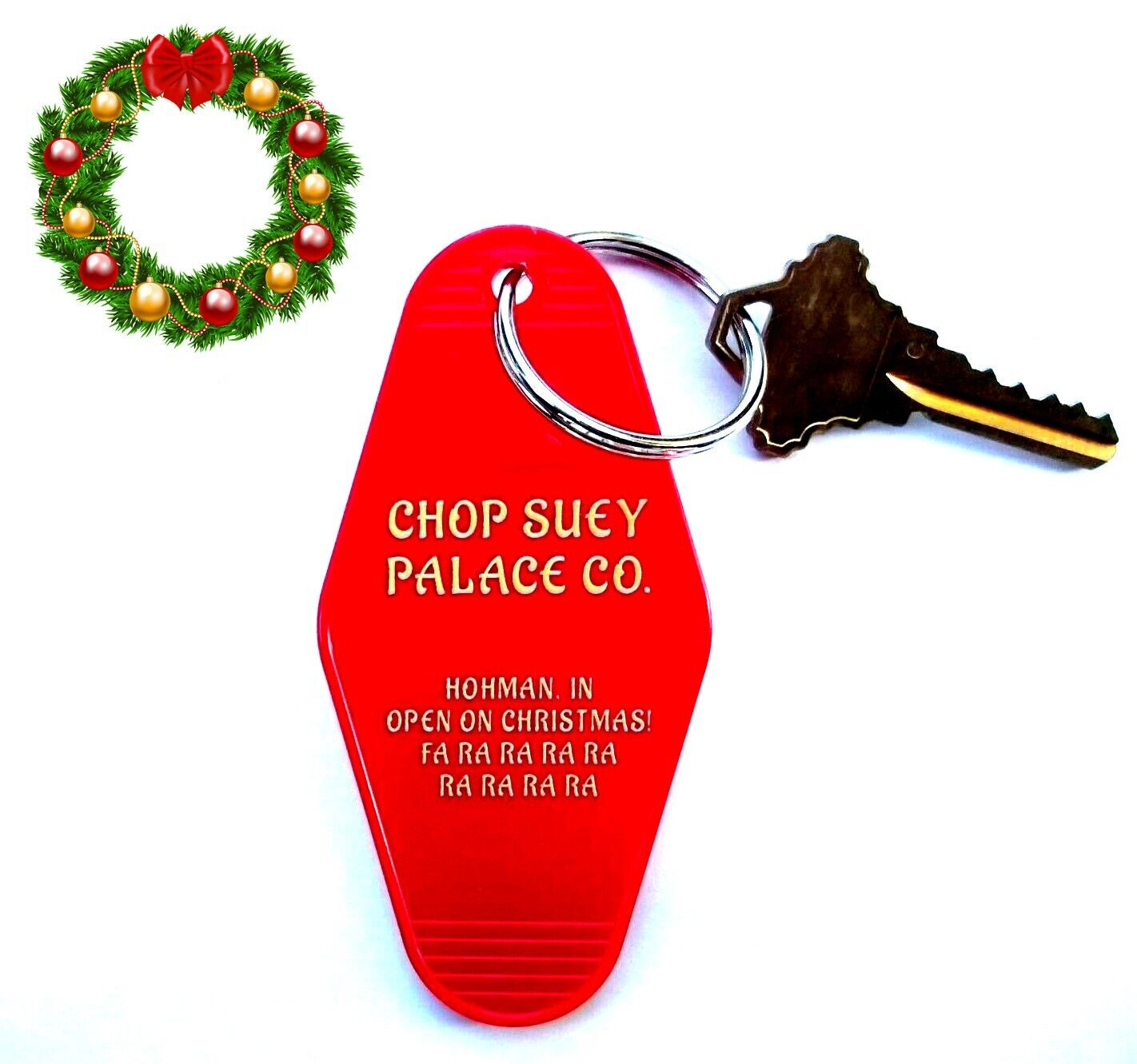 Funny "CHOP SUEY PALACE" A Christmas Story PROP KEY TAG ornament, Ralphie movie