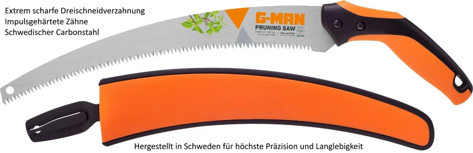 Astsäge gebogene Handsäge im Holster G-MAN Profi Säge für Holz made in Sweden - Bild 3 von 4