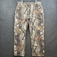 Vintage Carhartt Pants Men 40X32 Dungaree REALTREE Camo Duck Canvas USA B158 CMO
