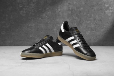 adidas black leather gazelle mens