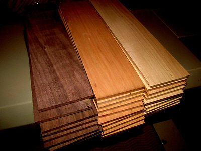 MULTIPAK (9) KILN DRIED SANDED THIN WALNUT, CHERRY, & MAPLE 12'' X 3'' X 1/2''