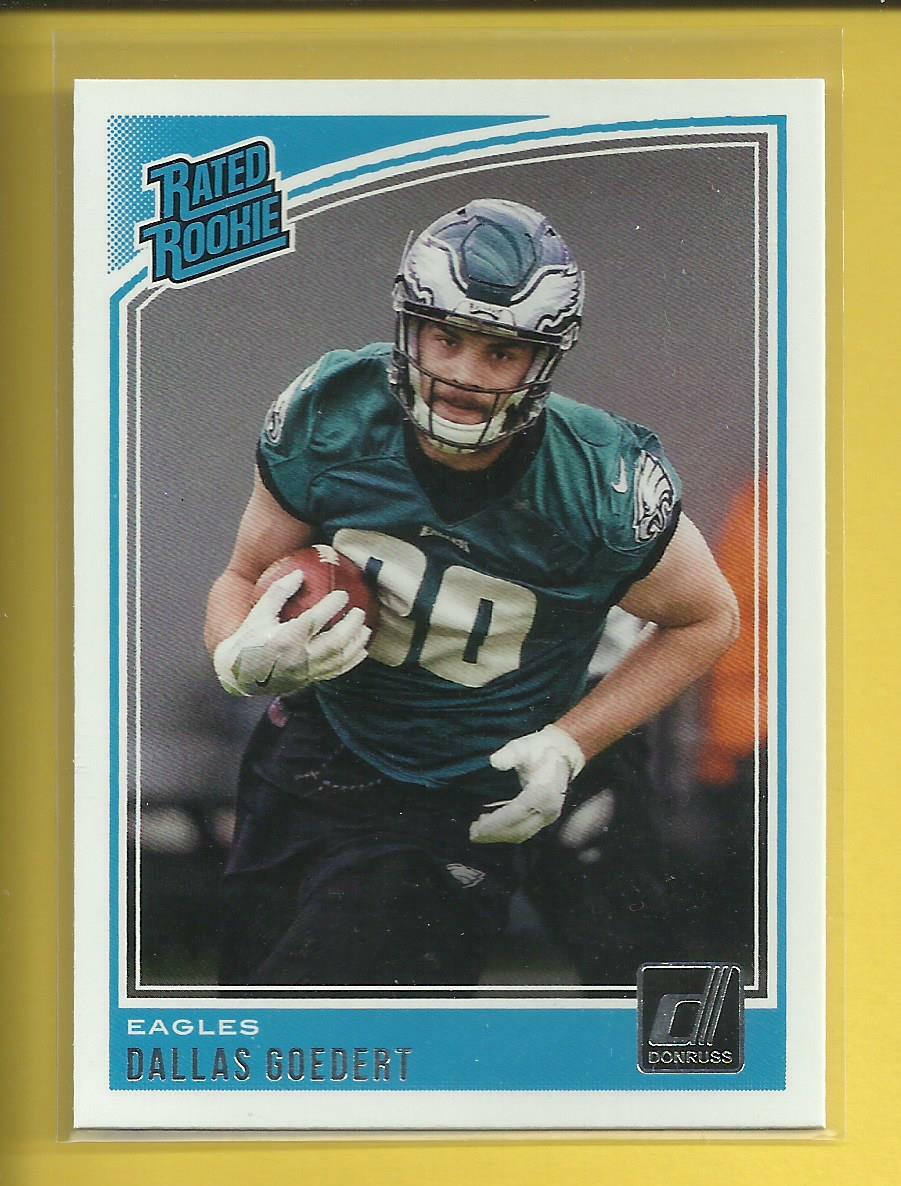 Dallas Goedert RC 2018 Donruss Rated Rookie Card # 347 Philadelphia Eagles NFL