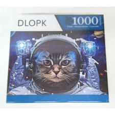 Dlopk Puzzle 1000 Pieces Astronaut Cat