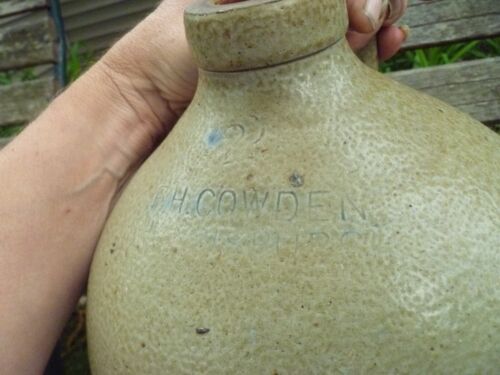 FH Cowden 2 Gallon Salt Glaze Stoneware Ovoid Jug Antique Harrisburg PA - Picture 11 of 16