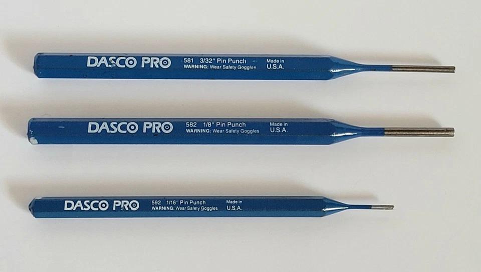 Juego de 3 perforadores de rodillo redondo Dasco Pro azul 1/16, 1/8, 3/32" #581 582 592 Foto 2 de 4