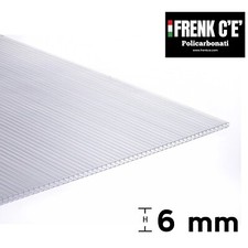 LASTRA POLICARBONATO TRASPARENTE ALVEOLARE SPESSORE 6 mm - DA 1000 mm A 2000 mm