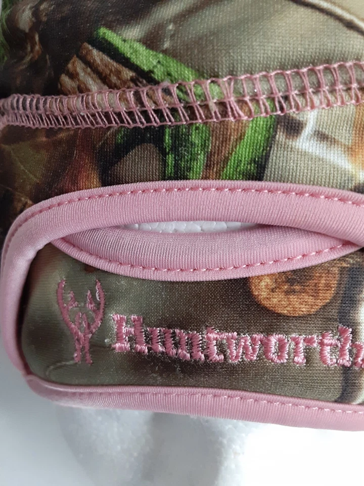 HUNTWORTH Beanie Hat Womens OakTree EVO Knit Cap PINK CAMO Skull Ponytail Hole - Image 2 of 4