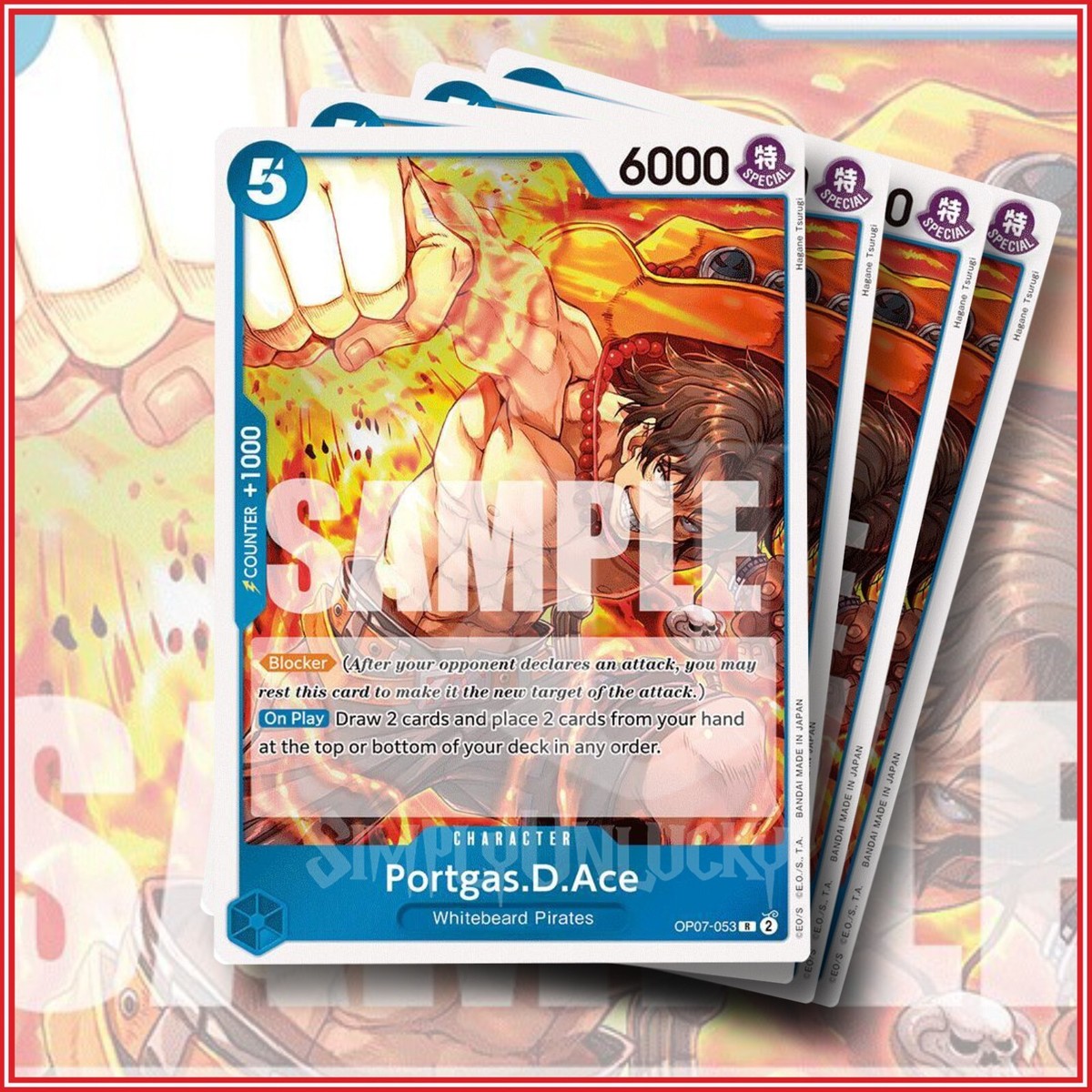 ONE PIECE TCG: Portgas.D.Ace OP07-053 x4 Rare | 500 Years in the