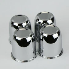 5 Chrome Steel For 3 1/4" 3.25" Push Through Wheel Center Caps Truck Trailer Rim