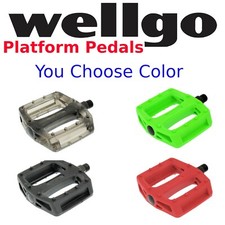 Wellgo B109N BMX 9/16" Bike Platform Urban Flat Pedals Black Red Green