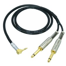 CANARE DIY Insert Leads L-4E6S 3.5mm plug 90 stereo TRS to 2x Y 6.35mm mono TS