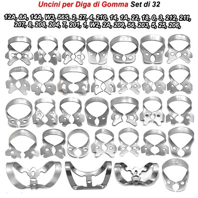 Kit Dentale 9 Pezzi Morsetti Diga In Gomma Per Endodonzia E Ortodonzia, Nuovi E Sterili Morsetti Endodontici In Gomma - Foto 9