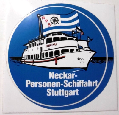Souvenir-Aufkleber NPS Neckar Personen Schiffahrt Stuttgart Berta Epple 80er