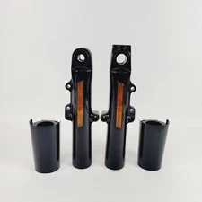 Harley Davidson 2014-2024 Touring Black 49mm OEM Lower Fork Legs Sliders w/ Cans