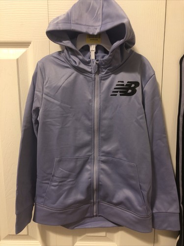 New balance 2-Piece Girls' Clear Amethyst and Black Hooded Jacket and Tight Set - Picture 2 of 12