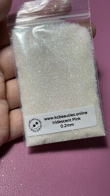 Iridescent White Pink 0.2mm Fine Glitter nails acrylic gels crafts US Seller 5g