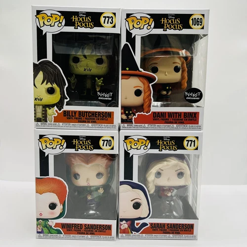 Lot of 4 Funko Pop! Disney Hocus Pocus 770, 771, 773, 1069 Spirit Exclusive 
