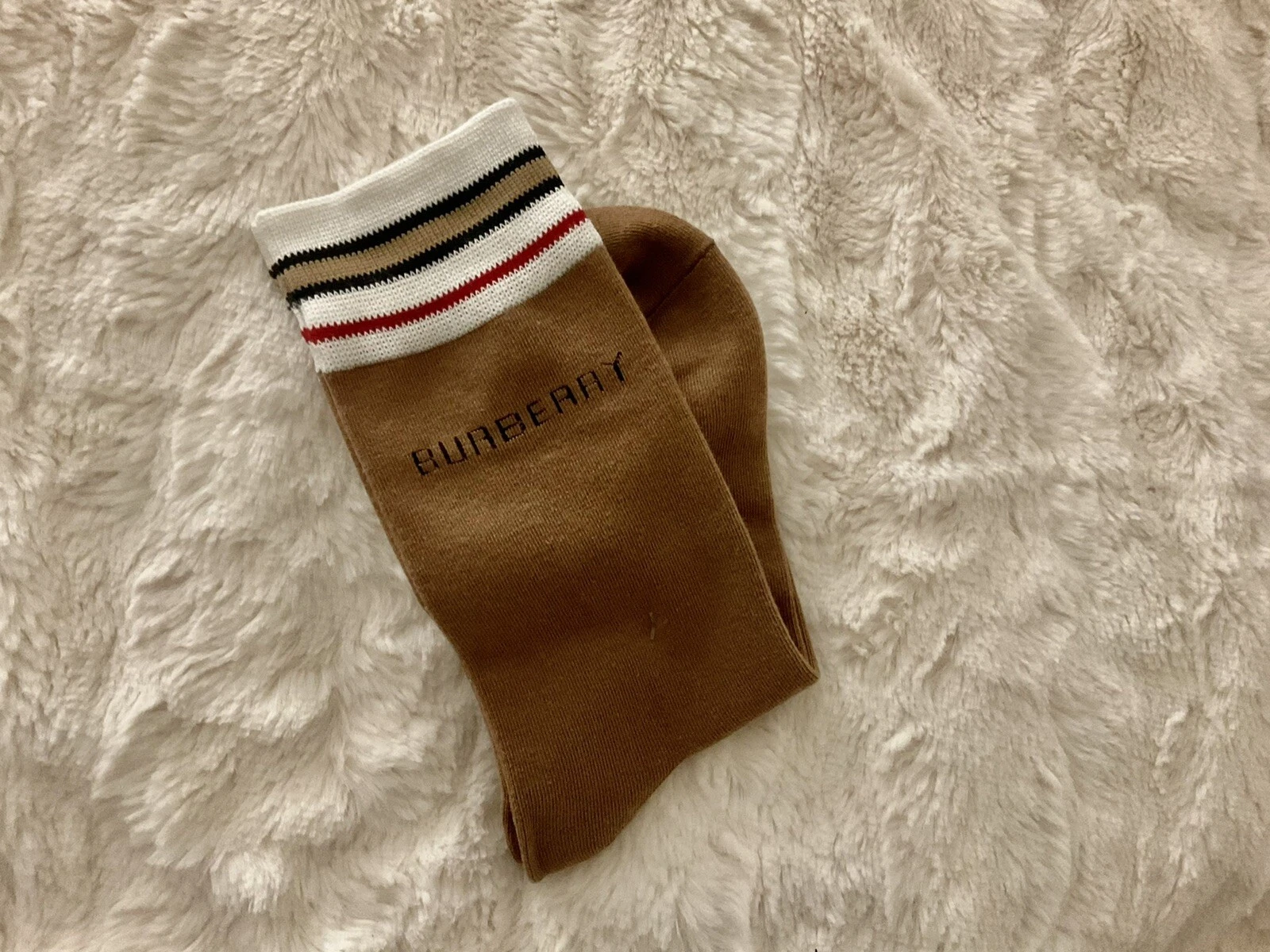 Limited Time Only💥! BURBERRY Long Style Socks Unisex. Brown Color