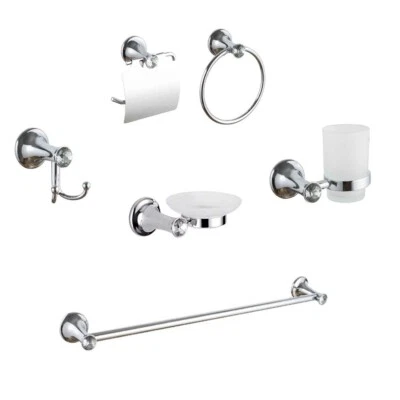 ROBERTAGOR DRIWEI KIT COMPLETO 6 ACCESSORI BAGNO ASTA SAPONE WC GANCIO PORTA ASCIUGAMANO 03907