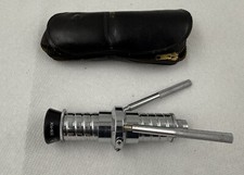 RARE VINTAGE POCKET MICROSCOPE IN LEATHER CARRYING CASE HOC JAPAN 20X-70X 1970'S