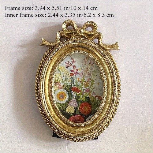1pc Vintage Oval Bilderrahmen Foto Galerie Kunst Antik Bild Halter Schleife DIY - Bild 5 von 6