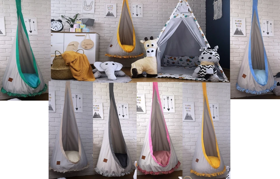 Cocoon Babyschaukel Kinderschaukel Holz Hängesessel Hängematte Kinderhängesitz