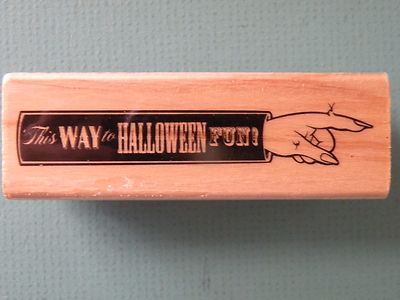 Hand Pointing Sign 'This Way to Halloween Fun' CRAFTSMART Rubber Stamp 