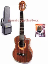 WOODNOTE /Pro. Cutaway Designed 26" Top Solid Acacia Tenor Ukulele & Padding Bag