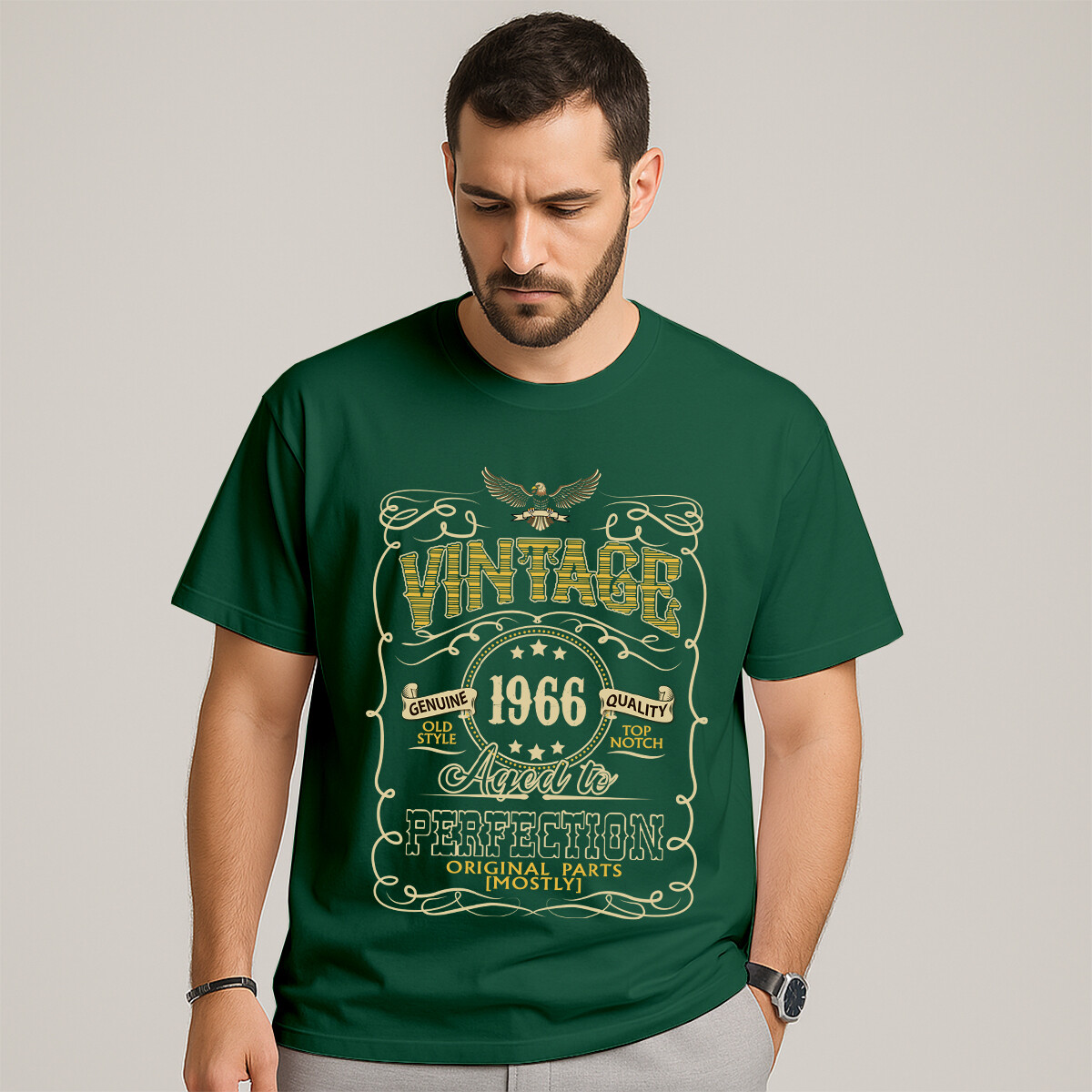 59th Birthday Gift Shirt For Men - Vintage 'Original Parts 1966' Retro Design T-Shirt - View #9
