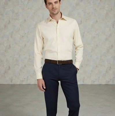 Camicissima Slim Fit Dress Shirt Mod. Catania Ivory White 100% Cotton 
