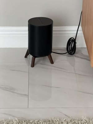 Real Wood Speaker Stand Compatible with Sonos One One SL Play 1 Walnut