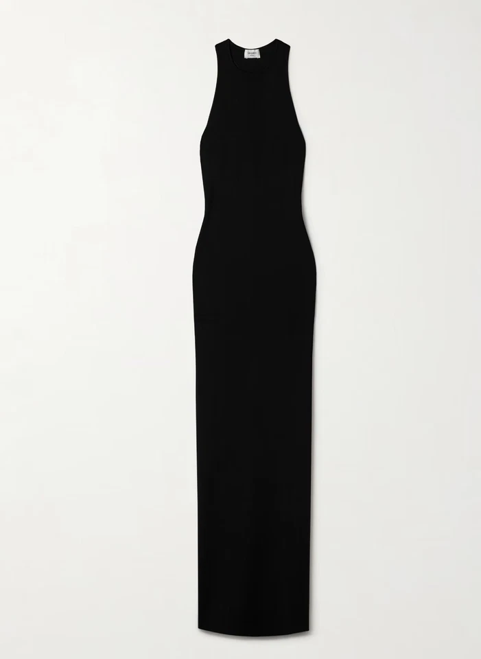 Maxi Vestido Jersey Negro NUEVO CON ETIQUETAS SAINT LAURENT YSL Etiquetas Adjuntas $2690 Foto 4 de 4
