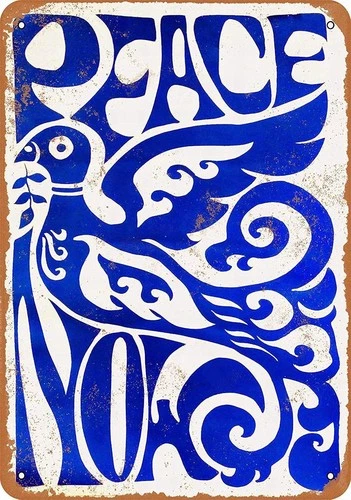 12 X 8 Tin Metal Signs Home Décor Stylized Peace Now - Vintage Wall Decor Art