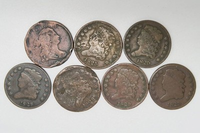 7x 1804-1828 Draped Bust & Classic Head Half Cents 29949
