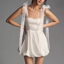 New Reformation Enza Mini Dress in White Size 4