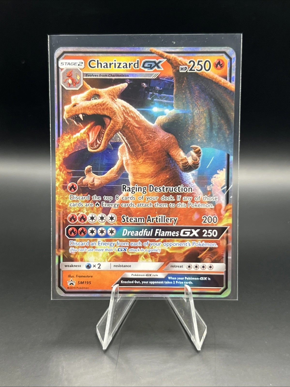 Charizard GX SM195 SM Sun & Moon Black Star Promo - Pokemon Card - NM